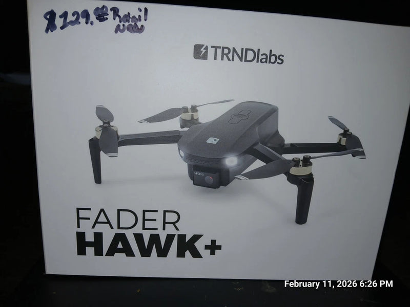 TRNDlabs Fader Hawk+ drone controller kit box with drone and propellers