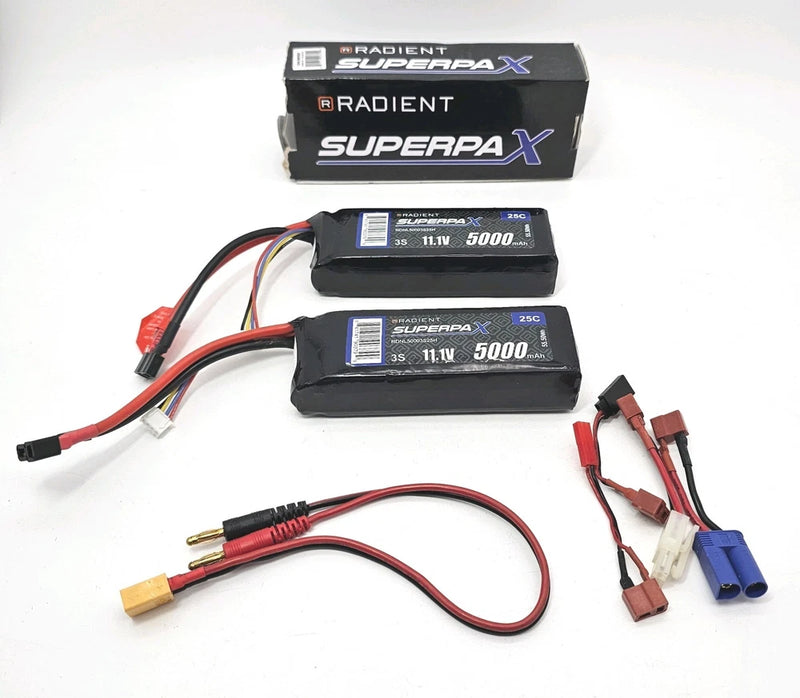 LOT OF 2 RADIENT SUPERPA X RDNL50003S25H 3S 11.1V 25C LIPO BATTERY PACK RC LIPO Battery