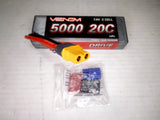 VENOM 7.4V 2-cell LiPo RC battery with Uni Plug connector and adapter kit