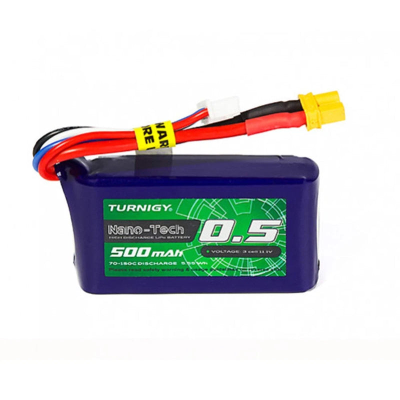 Turnigy Nano-Tech Plus 500mAh 3S 11.1V LiPo Battery 70C 140C (XT30 Connector)