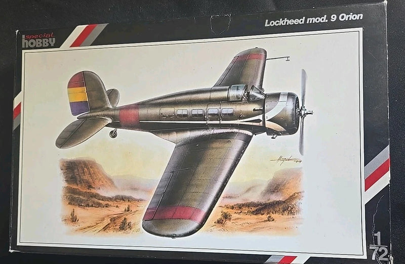 Sealed 1/72 Lockheed Mod. 9 Orion model kit box with aircraft artwork