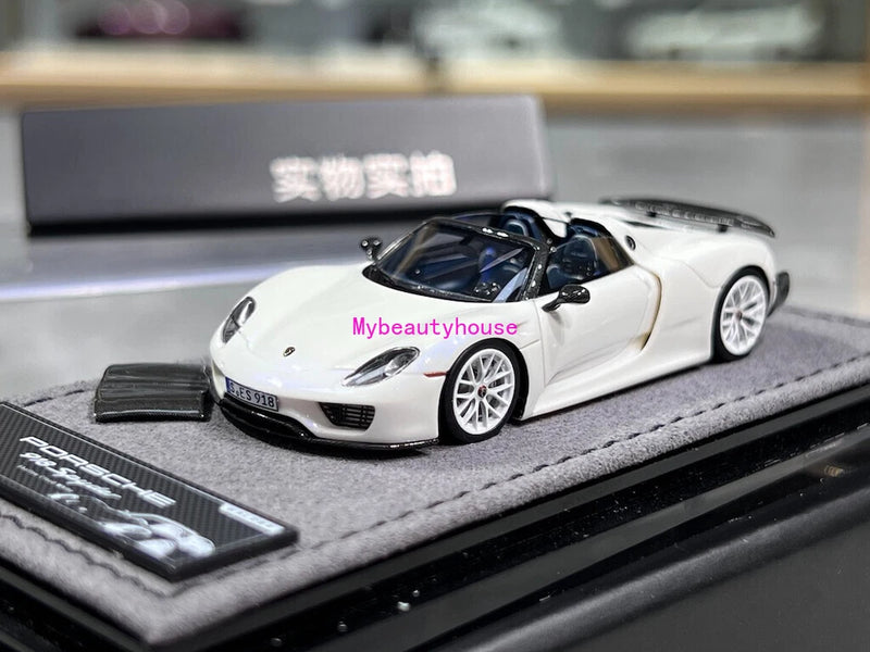 Halo 1:64 White 918 Spyder Sports Model Diecast Resin Car