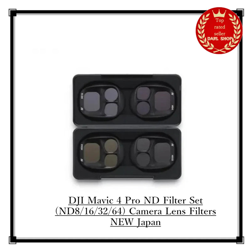 DJI Mavic 4 Pro ND filter set with four black lens filters in a case