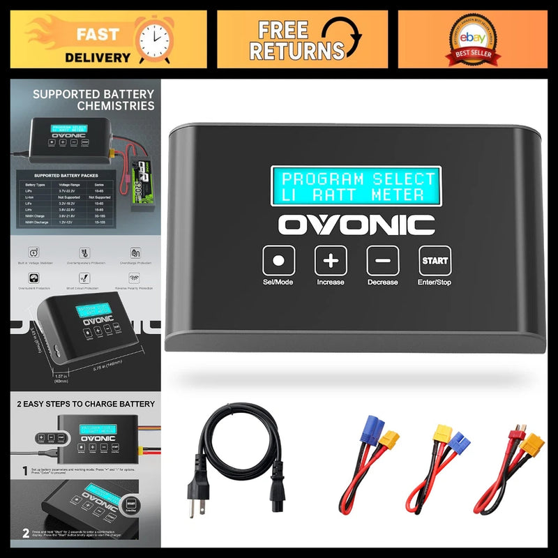 100W Smart RC Balance Charger 10A for 2S-6S LiPo/LiFe/LiHv & 4-18S NiMH Battery
