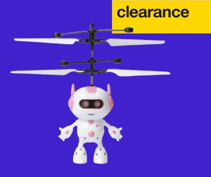 Astronaut hand-control flyer drone with controller and twin rotor propeller wings