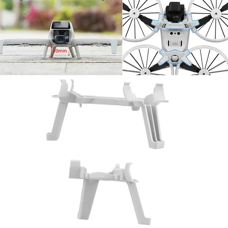 Drone landing gear extension legs bracket in white with mounting arms