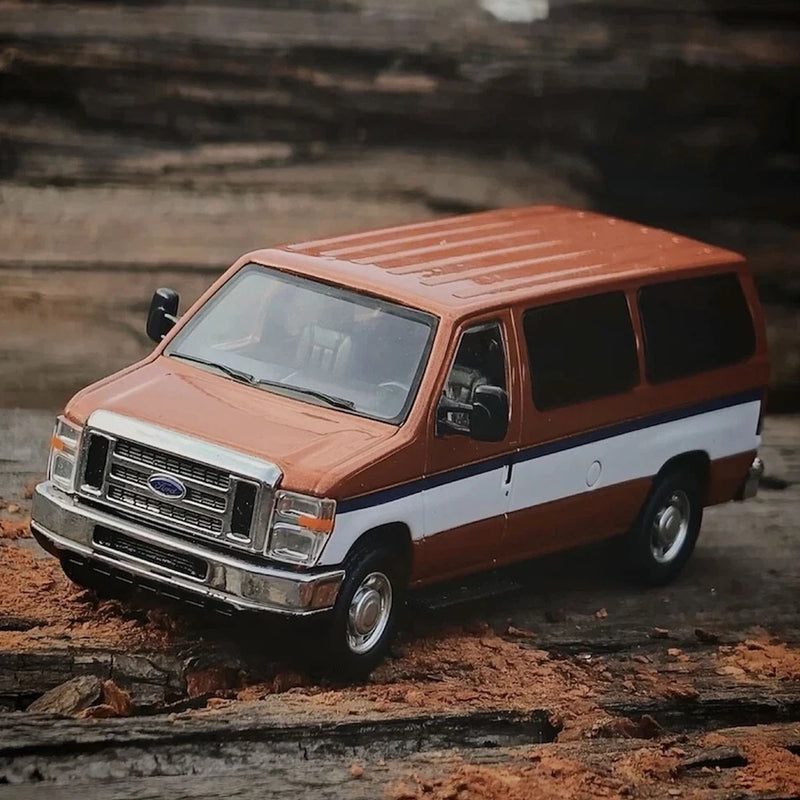 1/64 E-350 Super Duty Brown Van - Diecast Mini Wagon Collectible Model