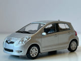 Toyota Yaris Japanese Family Car Model Toy Silver Diecast 1:43 Scale Welly