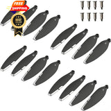 16-pack foldable drone propellers, black blades with silver hub replacement set