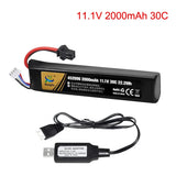 1x 11.1V 2000mAh 30C 3S SM2P Plug Lipo battery + USB for Electric Automatic Toys