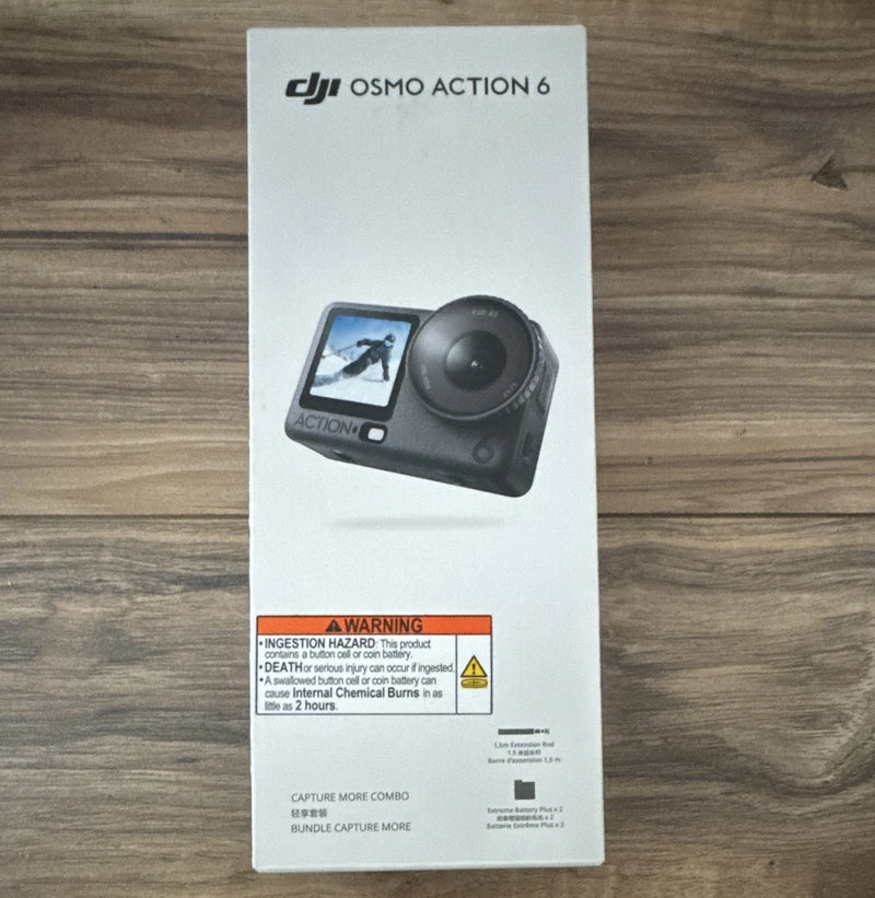 DJI Osmo Action 6 Action Camera 40MP Waterproof Wi-Fi 2.5in Screen Black