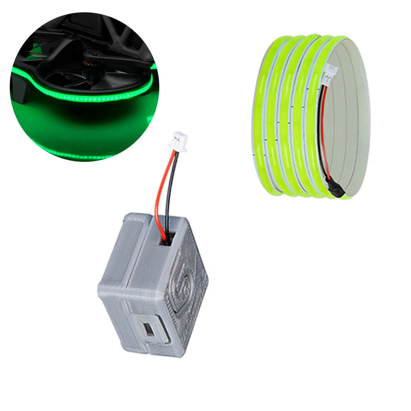 LED warning light strip with connector box and green LED beads
