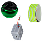 LED warning light strip with connector box and green LED beads