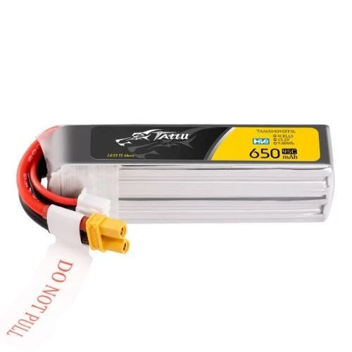 650mAh 4S 15.2V 95C Tattu Lipo Battery Long Pack with XT30 Plug Battery