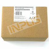 Siemens PLC CPU module shipping box, barcode label and product markings on kraft cardboard