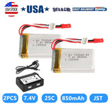 2x 7.4V 850mah Lipo Battery for UDI U829 Quadcopter RC Helicopter Forced Landing