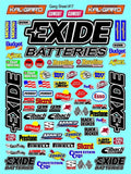 Batteries Sticker Gang SHEET 17-R/C MODEL Decal 1/12-1/10-DIE CUT-r/c stickers Battery