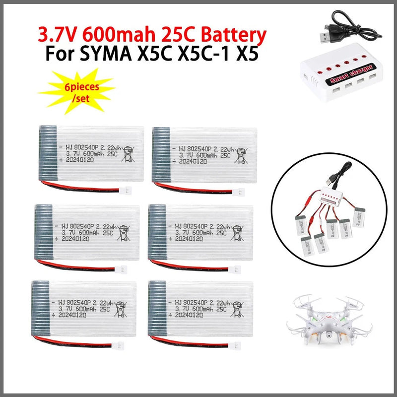 3.7V 600mAh LiPo battery pack with XH2.54 plug and red/black leads
