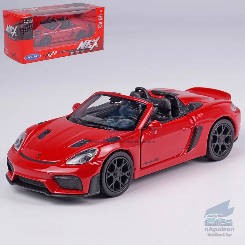 1:36 Porsche 718 Spyder RS Model Car Alloy Diecast Vehicle Collection Gift Red