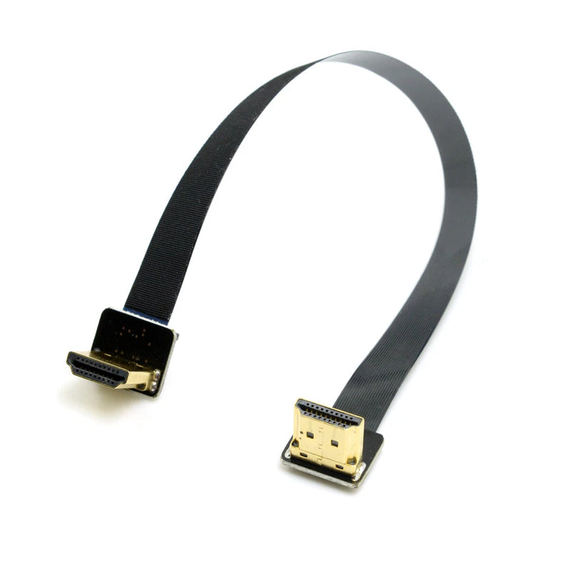 Cablecy FPV Dual Up Angled 90 Degree HDTV Video Type A  to  HDTV FPC Flat Cable