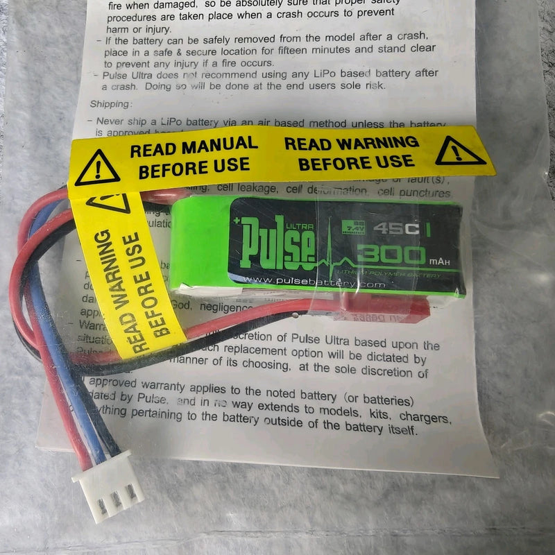 Pulse 300mAh 2S 7.4V Lipo Battery With BEC Plug