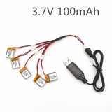 Lipo Battery With Charg For Cheerson 1s 3.7v 100mah Syma Rechargeable Car Drone