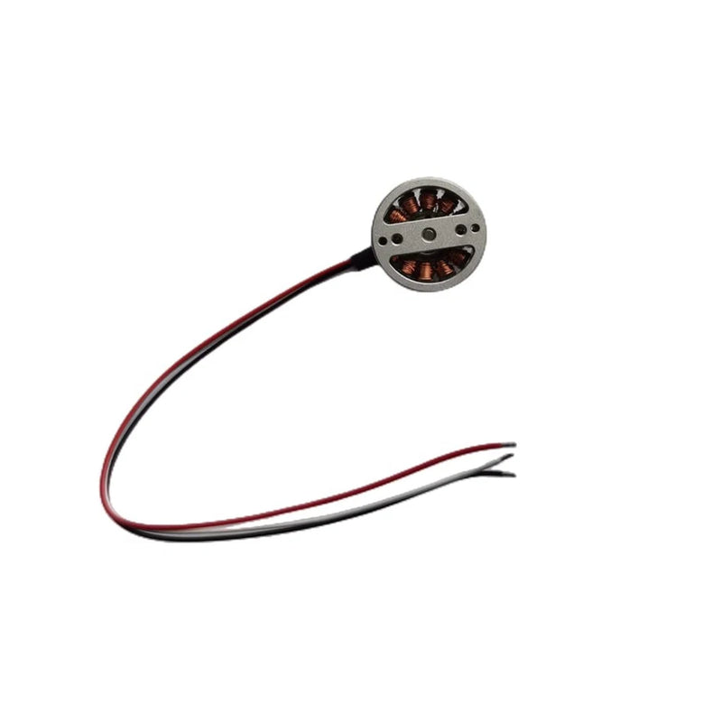 Brushless drone motor spare part with red and black electrical wires