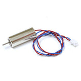 8.5mm drone motor with shaft, red/blue wires, and white connector