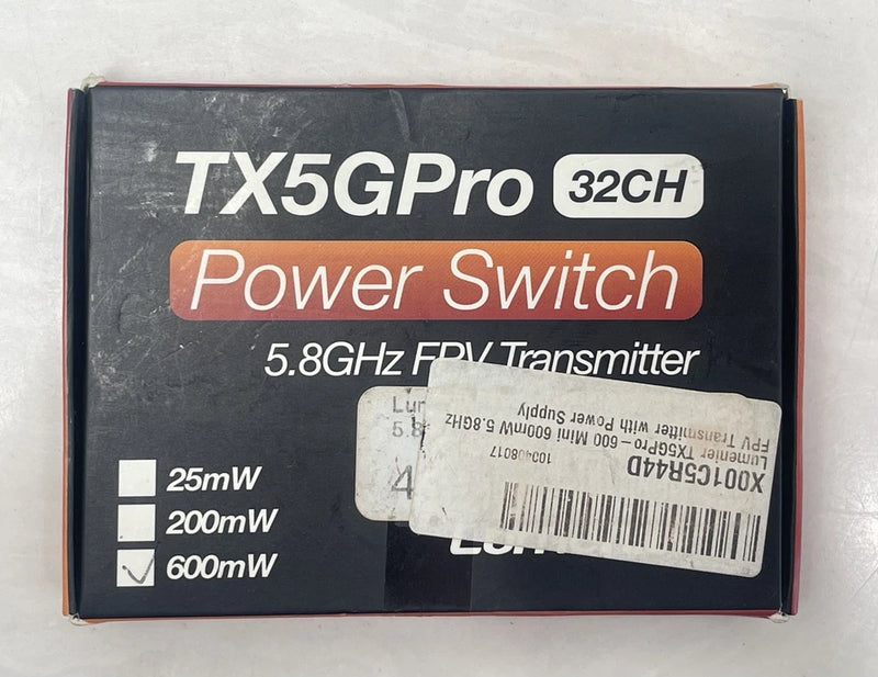 Lumenier TX5GPro 32ch Power Switch 5.8Ghz FPV Transmitter Mini 600mw. New