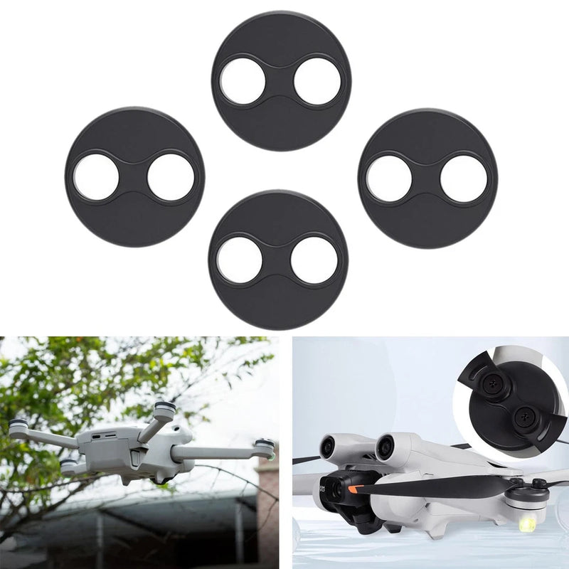 Set of 4 black motor dustproof covers with twin circular openings