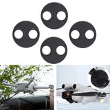 Set of 4 black motor dustproof covers with twin circular openings