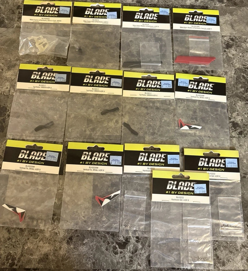 (B3-14) Eflite / Blade Helicopter RC Parts Lot Of 13 mSR X