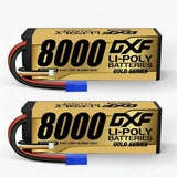 DXF 2PCS Performa Racing Graphene  Lipo 8000 11.4V 3S 130C Battery GOLDEN EC5