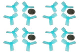 Light blue 3-blade drone propellers, multiple pieces