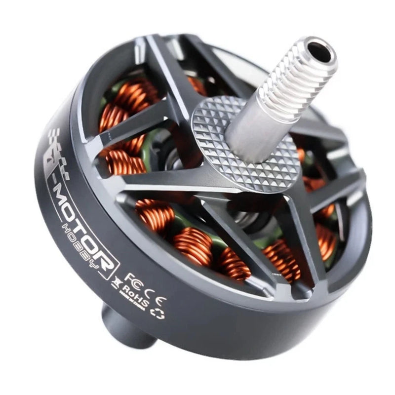 T-Motor brushless RC drone motor with exposed copper stator and mounting bell