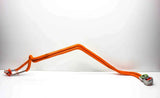 Orange electric charging cable with plug and connector ends