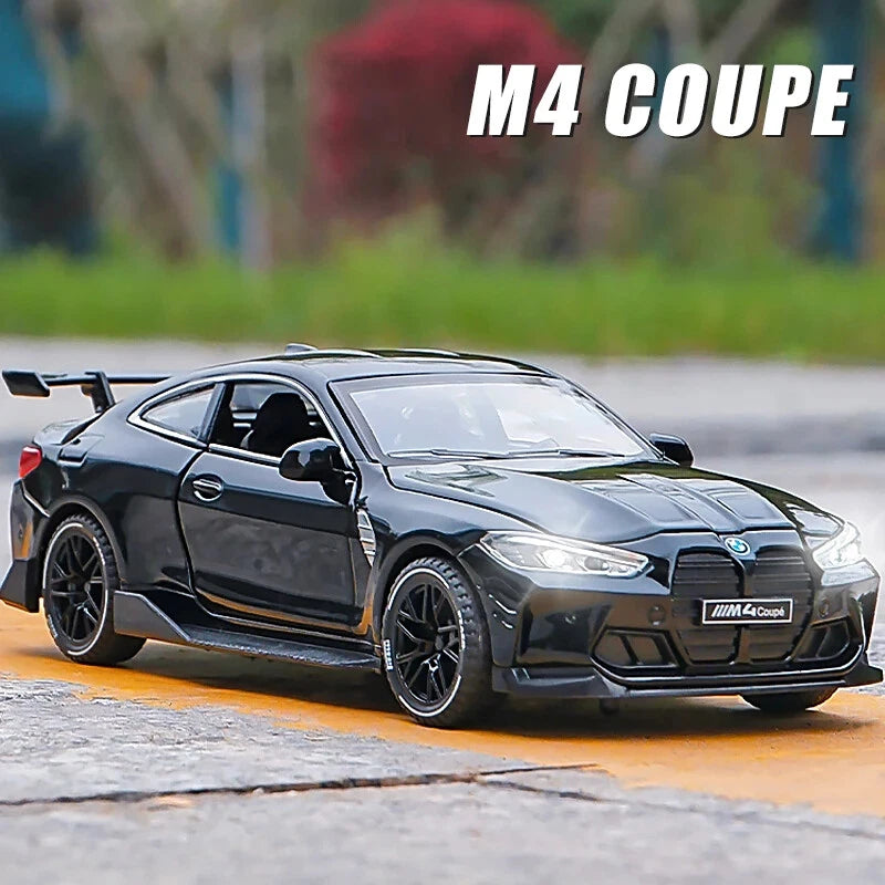 1:32 M4 Coupe IM Supercar Alloy Car Model Pull Back Sound Light Diecast Toy Car