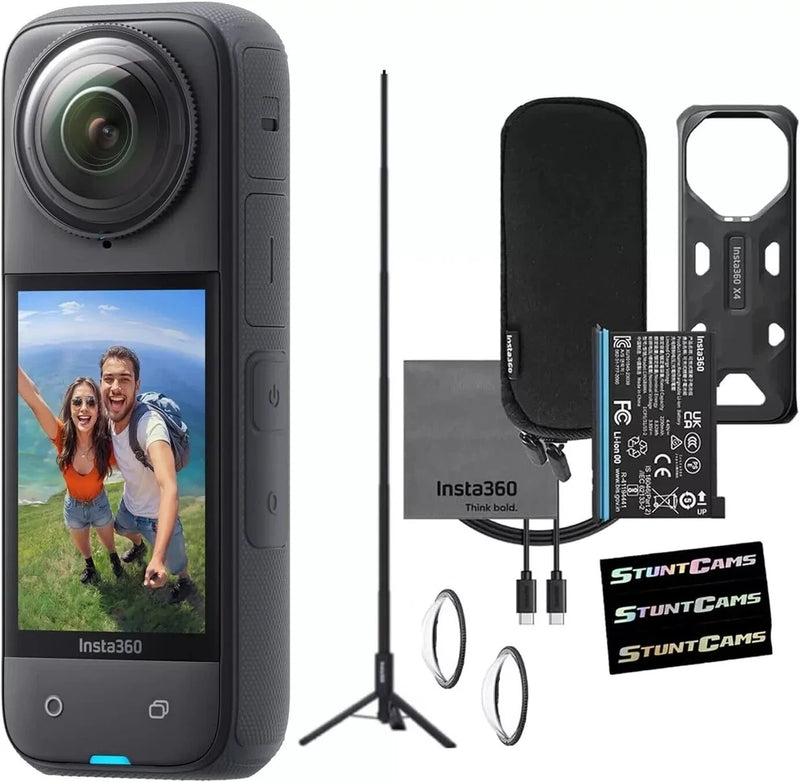 Insta360 X4 8K Waterproof 72MP 360?? Action Helmet Camera + Tripod Selfie Stick