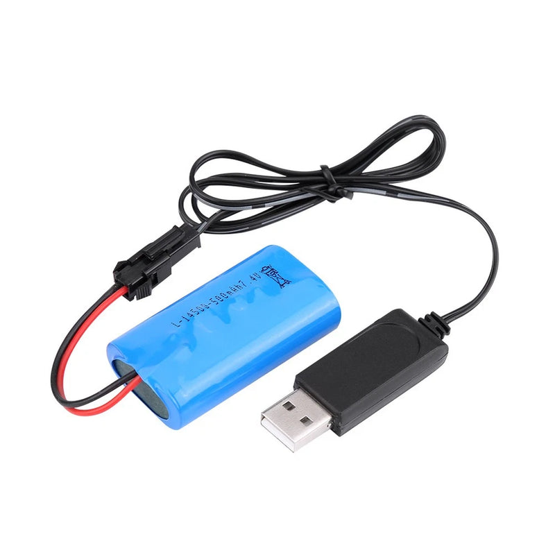 Upgraded Rechargeable Battery 7.4V 500mAh With USB Cable For WPL / Crawler Battery