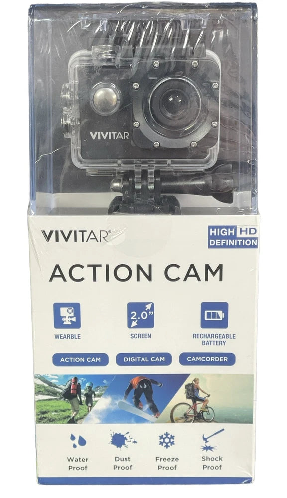 VIVITAR DVR781HDN High Definition HD Water Proof Action Cam Camcorder NEW SEALED