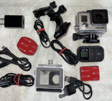 GoPro Hero 3 Action Camera Bundle, Remote, Battery, USB & Cases READ! FREE SHIP