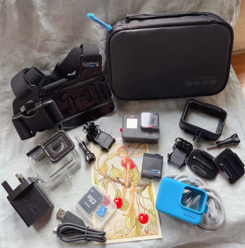 GoPro HERO6 Black action camera kit with accessories and protective case