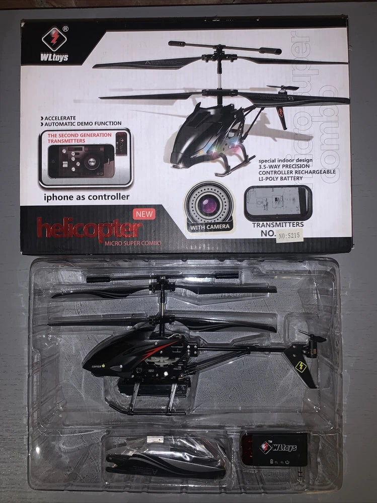 WLtoys Super Micro Gyro RC Helicopter  Model S215 + Video Camera - OPEN BOX