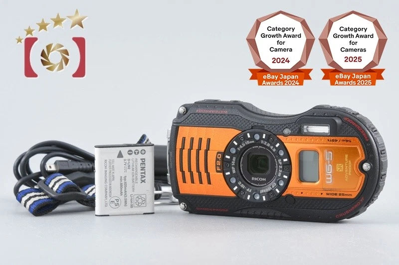 "Count 1,620" Ricoh Pentax WG-5 GPS Orange 16.0 MP Waterproof Action Camera