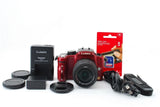 Poor Condition Panasonic Lumix Dmc-G1 Red Battery With Charger Mirrorless Single