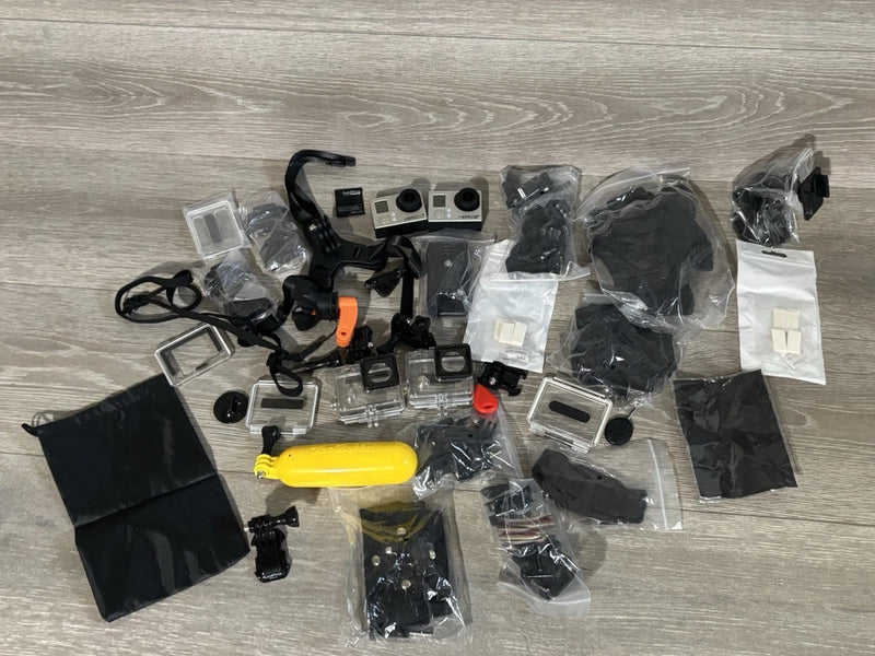 Lot of 2 GoPro Hero3+ Silver Action Camera Bundle NO SD, POWER CORD, NO REMOTE