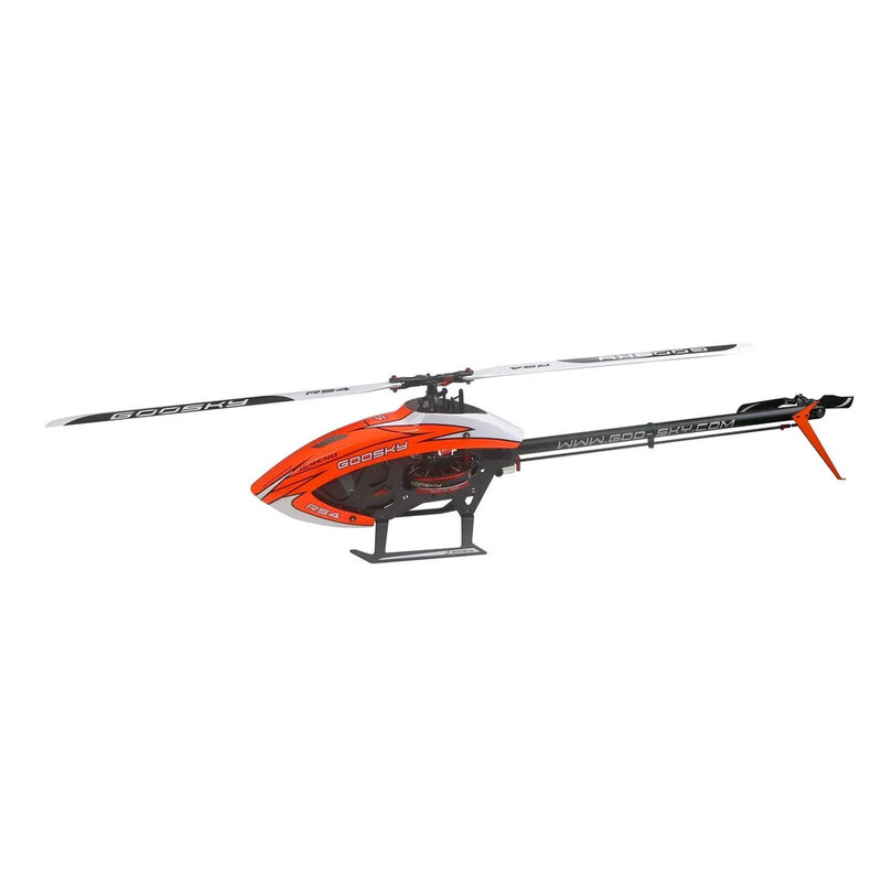 Orange RC helicopter kit with motor, black and orange frame