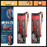 3S 5200mAh 80C LiPo Battery Pack with Hard Case T Plug for RC Racing Car (2 Pack
