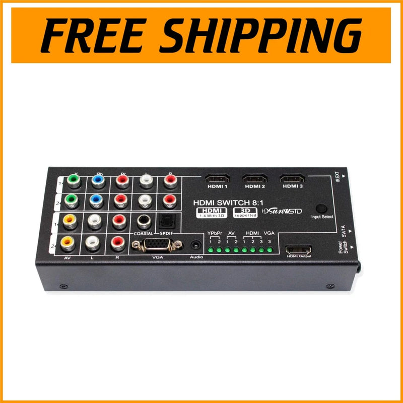 Comprehensive 8-Input HDMI Converter with Surround Sound and Video Support-//