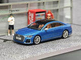 EY JKM 1:64 Blue S8 L D5 Luxury Sedan Sports Model Diecast Display Car